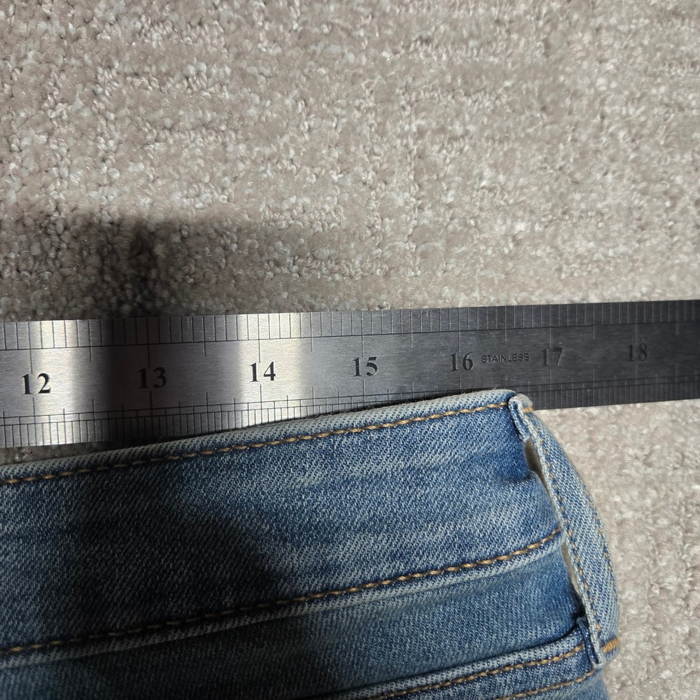Old Navy Rockstar Super Skinny Jeans Extra High Rise Ankle Raw Hem Blue 14 NEW - Picture 6 of 8